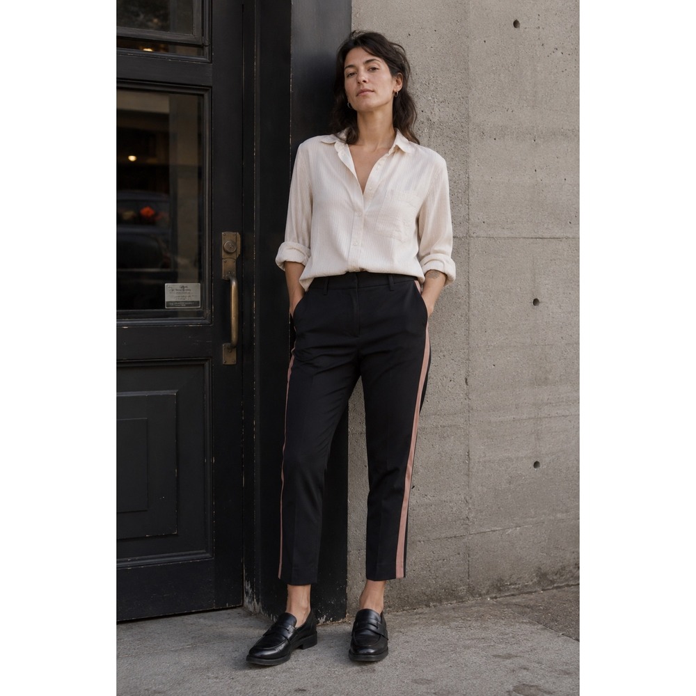 WILDFANG THE EMPOWER COLORBLOCK SLIM CROP PANT WOMEN 14 BLACK ROSE BROWN PUNK